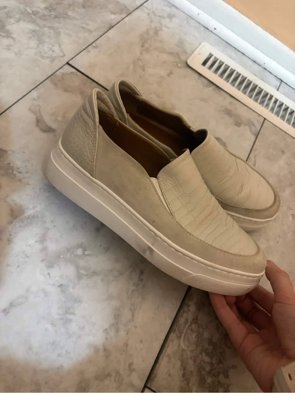 M. Gemi The Zeta Crocodile Print Suede Sneakers